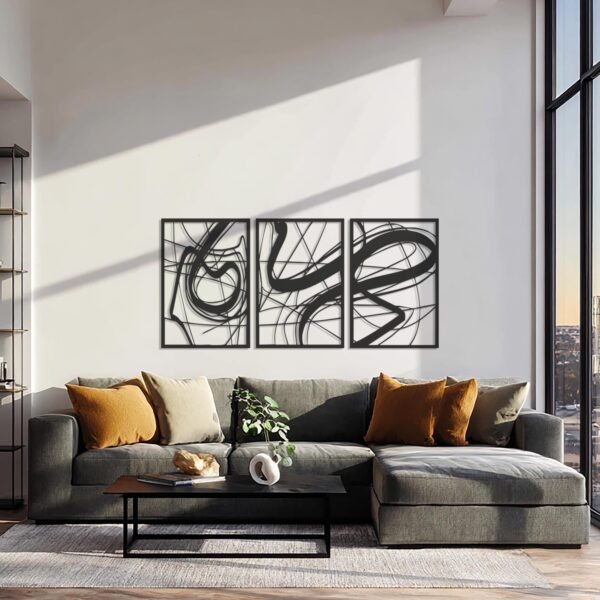 3 Panel Abstract — metal wall art