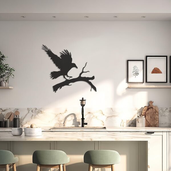 Flying Raven — metal wall art
