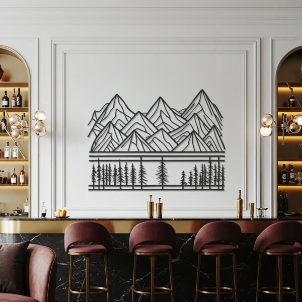 Mountain Forest Line — metal wall art