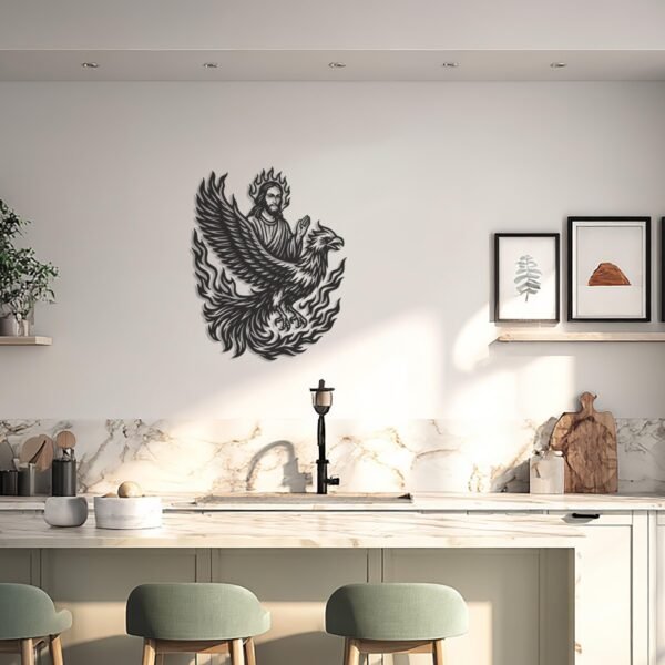 Phoenix Revival — metal wall art