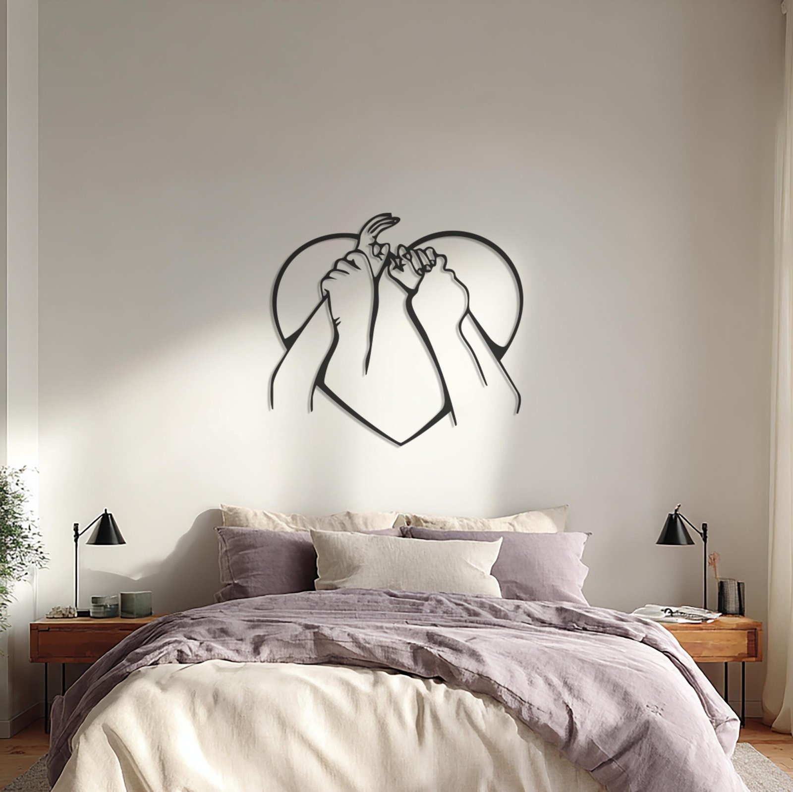 Romantic Hands in Heart — metal wall art