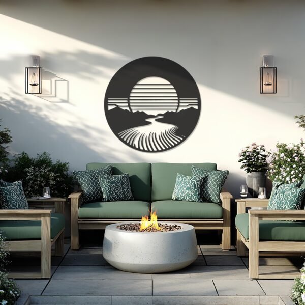 Sunset Over Mountains — metal wall art