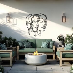 Three Faces Line — metal wall art