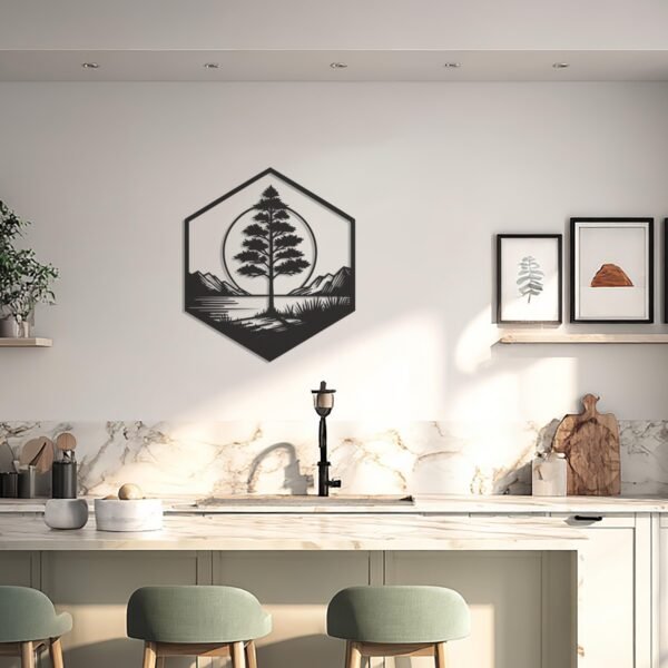 Tree in Landscape — metal wall art